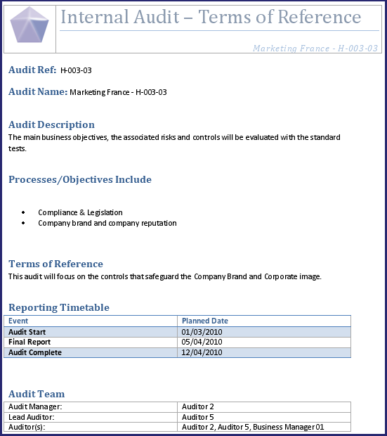 PAWS Pentana Audit Work System